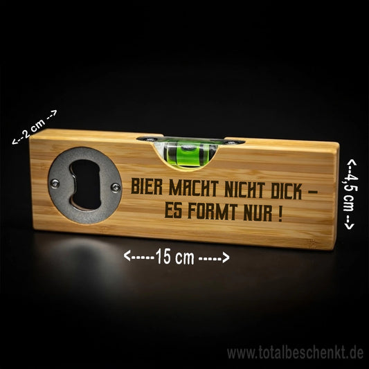 Holz Wasserwaage mit Flaschenöffner Maße