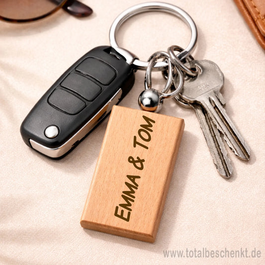 Edler Holz Anhänger an Schlüsselbund