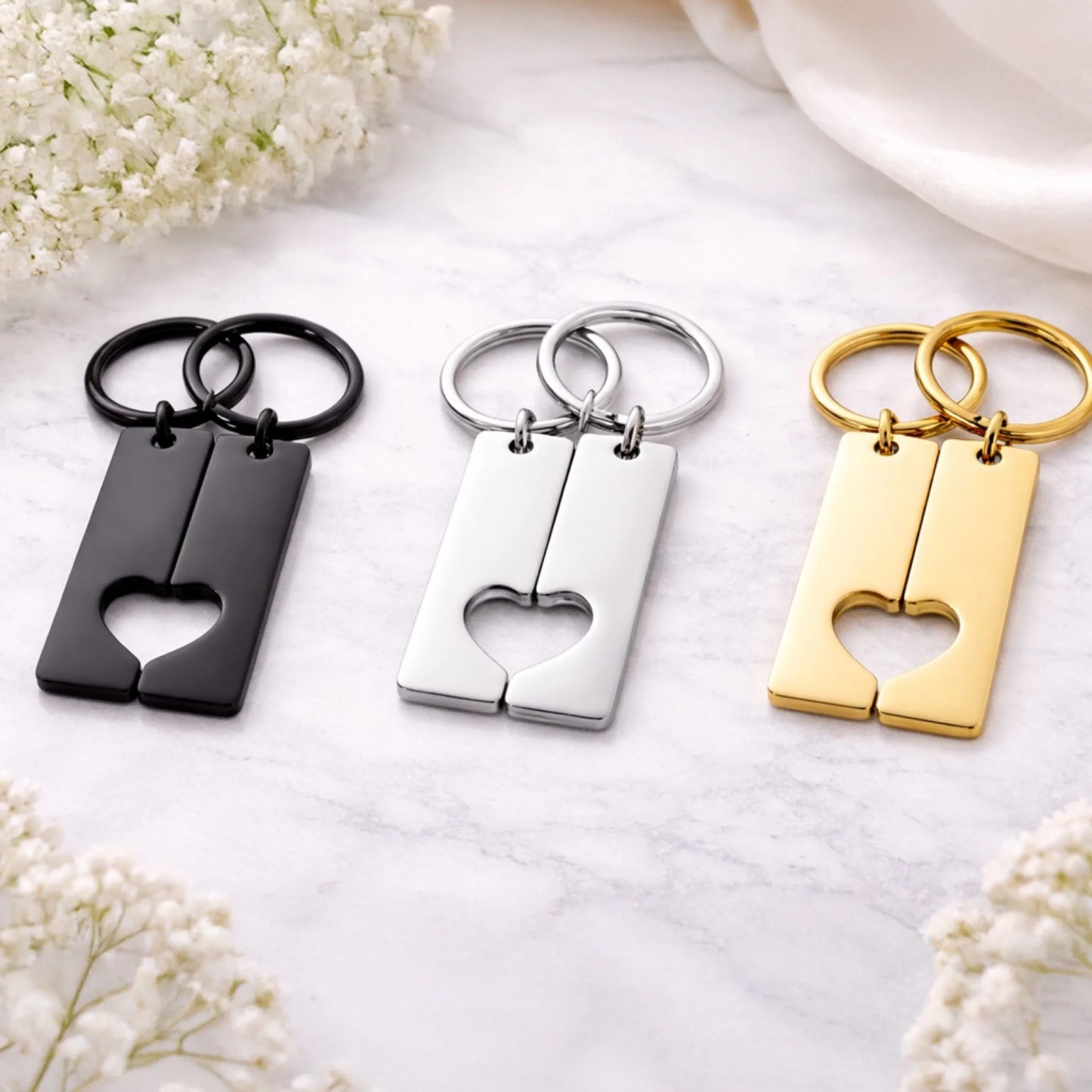 2Herz Schlüsselanhänger alle 3 Farben