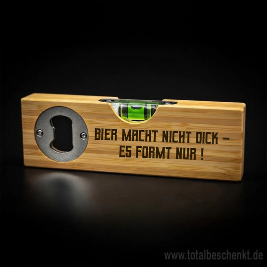 Holz Wasserwaage mit Flaschenöffner