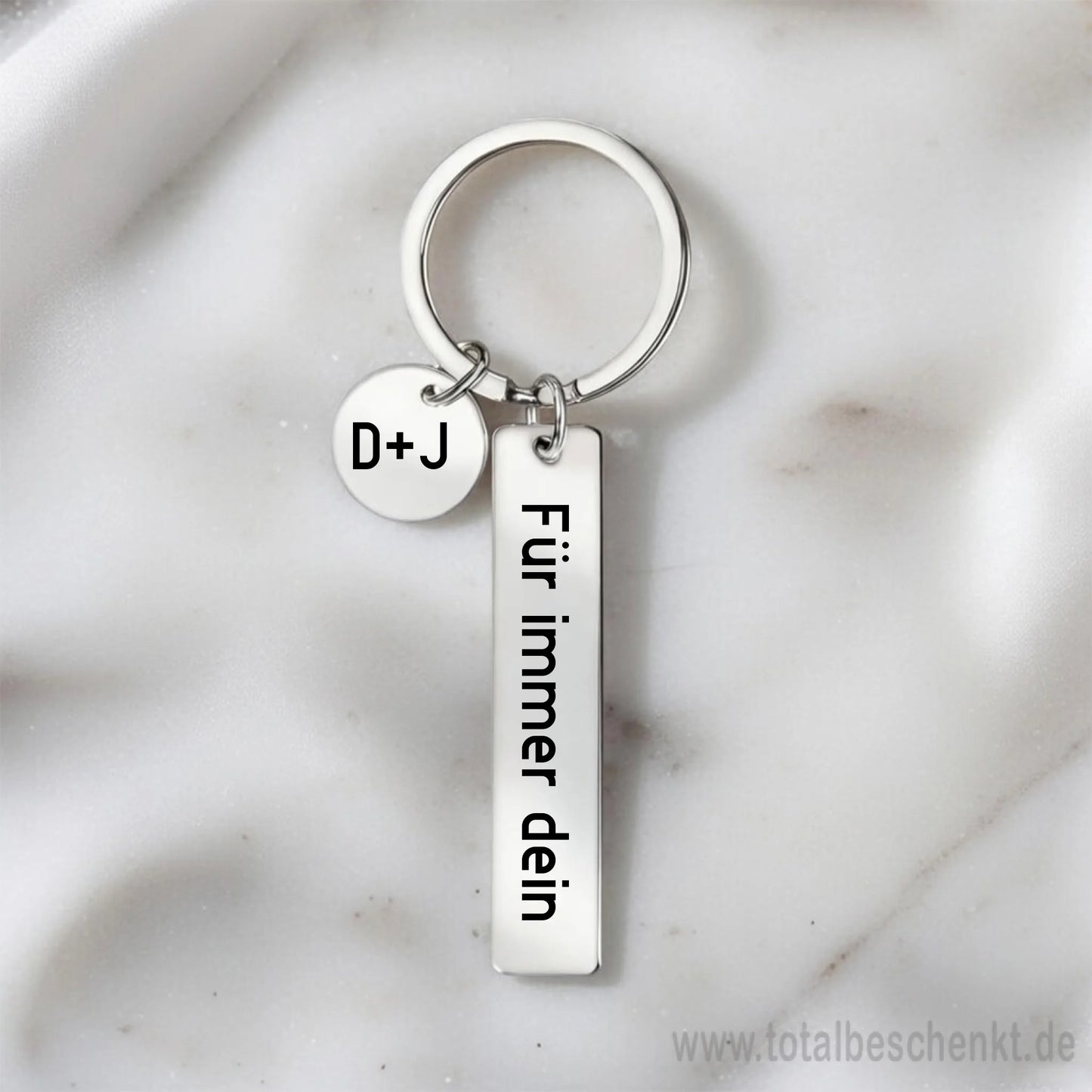 Doppelt Schlüsselanhänger Länglich und rund mit Wasserzeichen