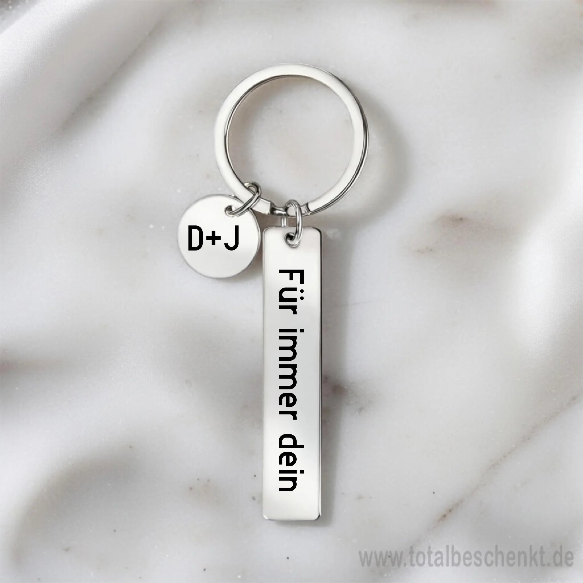 Doppelt Schlüsselanhänger Länglich und rund mit Wasserzeichen