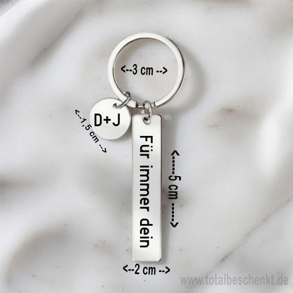 Doppelt Schlüsselanhänger Länglich und rund mit Maße