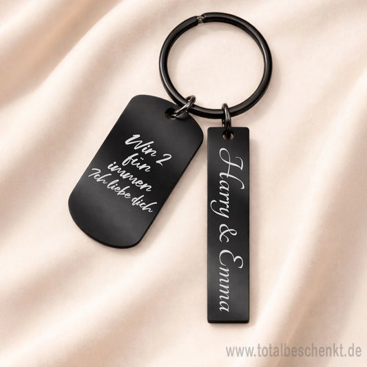 Doppel Schlüsselanhänger schwarz