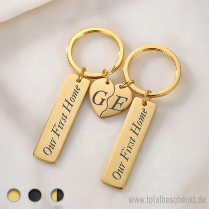 Paar Anhänger mit halben Herz Gold