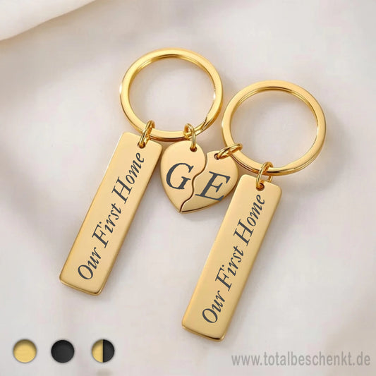 Paar Anhänger mit halben Herz Gold