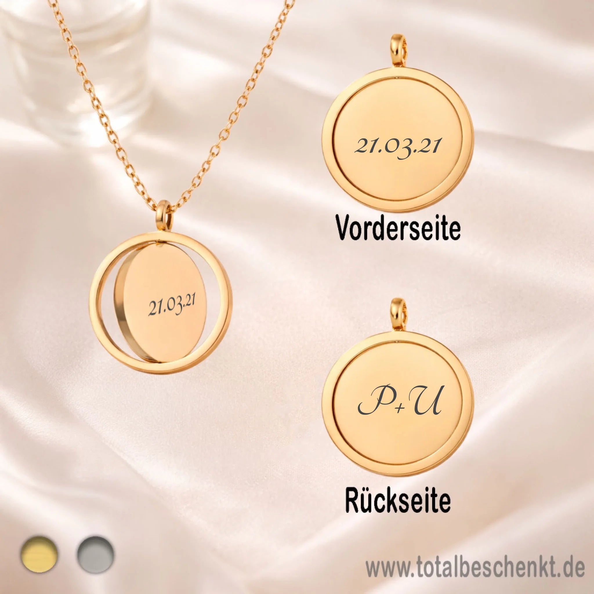 Frauen Kette drehbar Gold