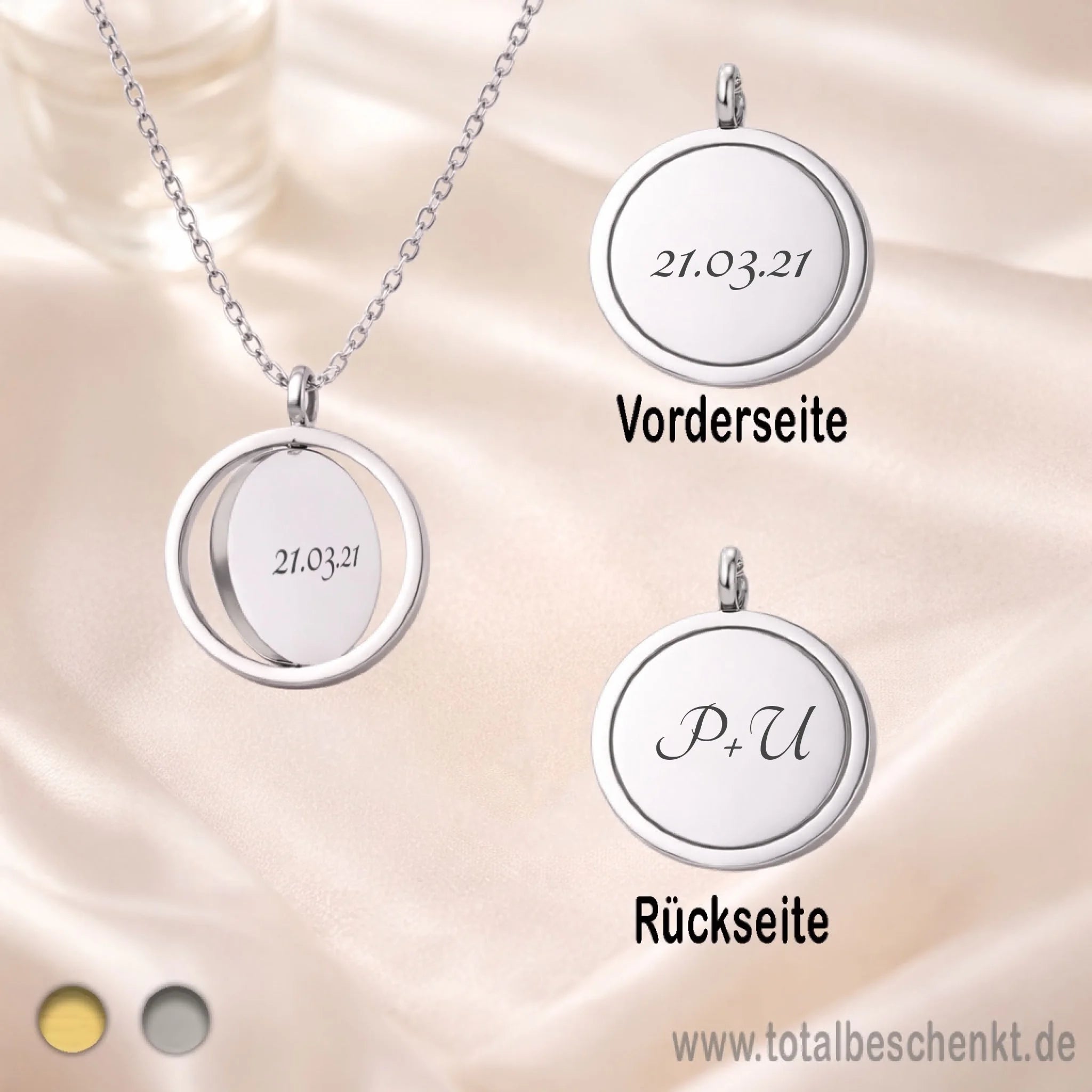 Frauen Kette drehbar Silber