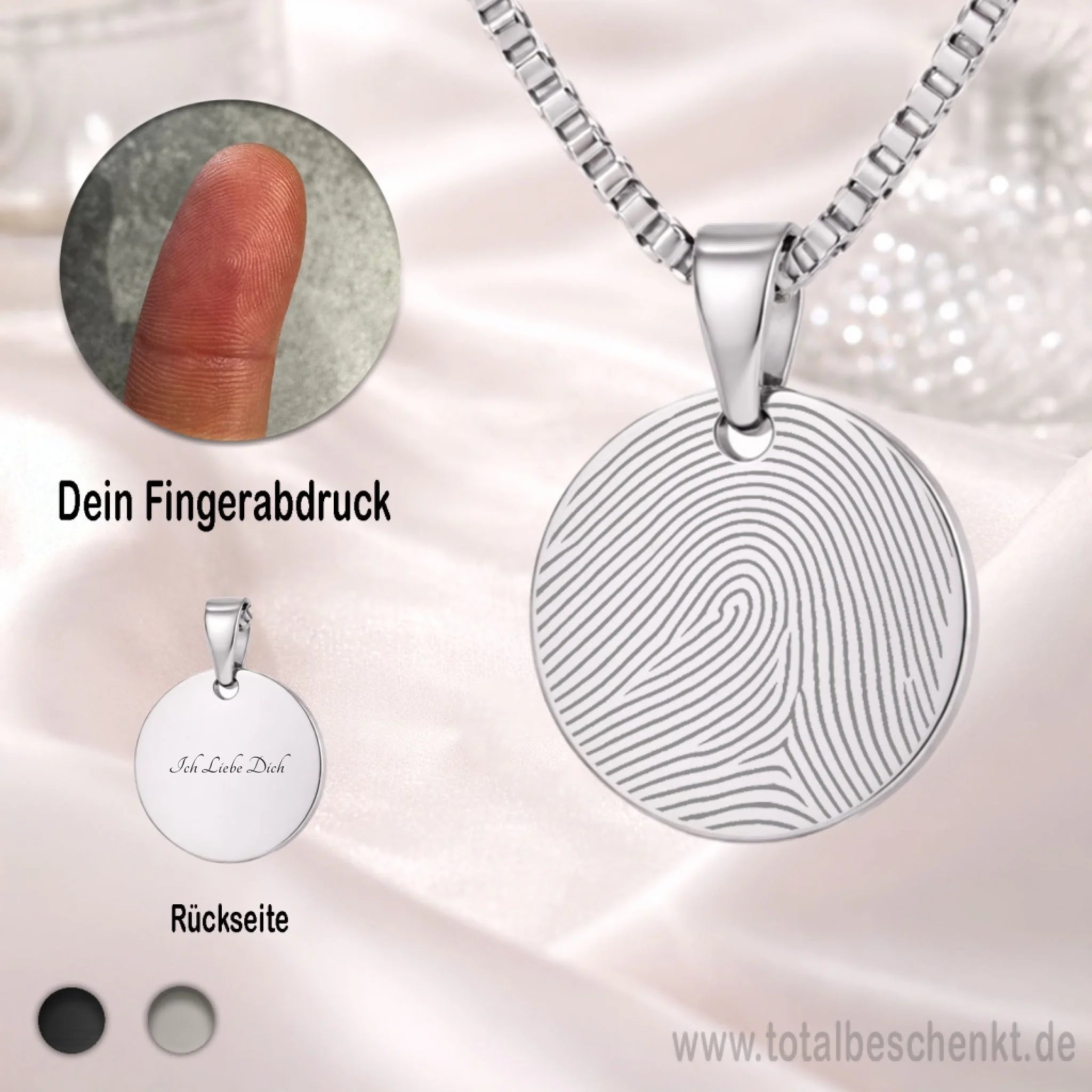 Rundkette mit Fingerabdruck Silber
