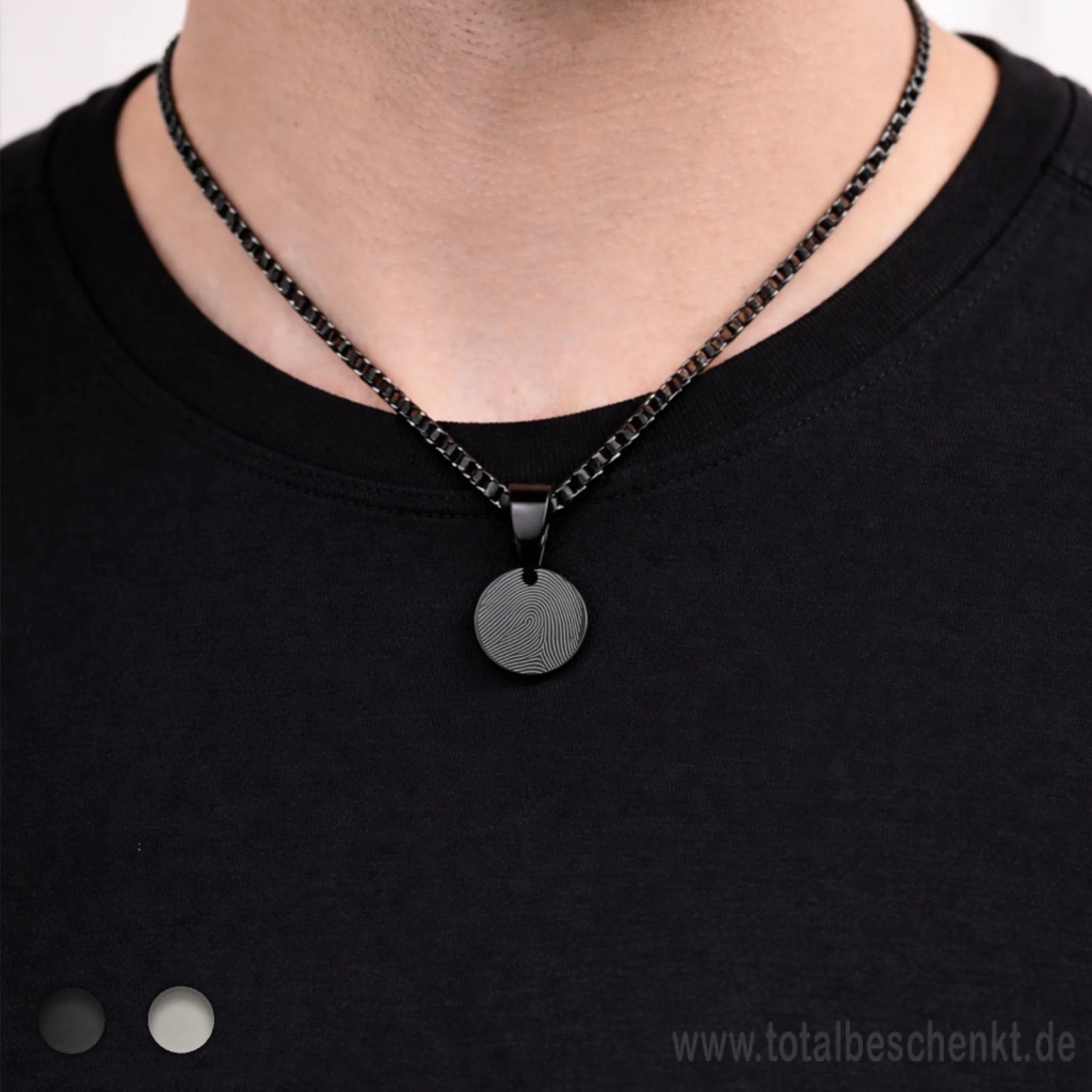 Rundkette mit Fingerabdruck Schwarz Model