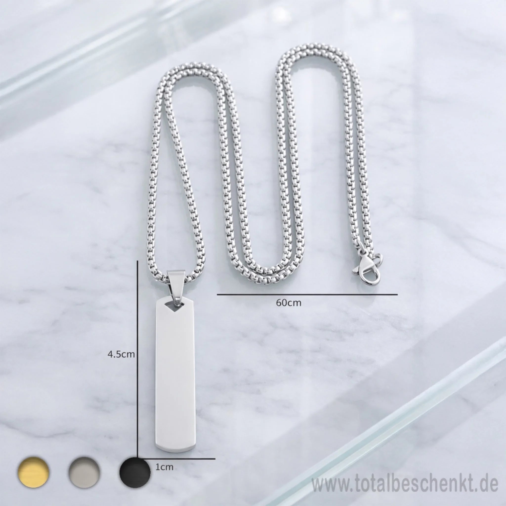 Längliche Herrenkette Maße