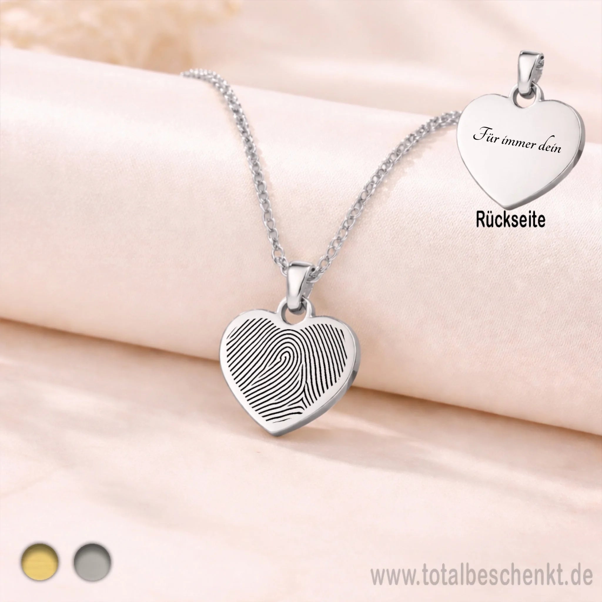 Herzkette Silber mit Fingerabdruck