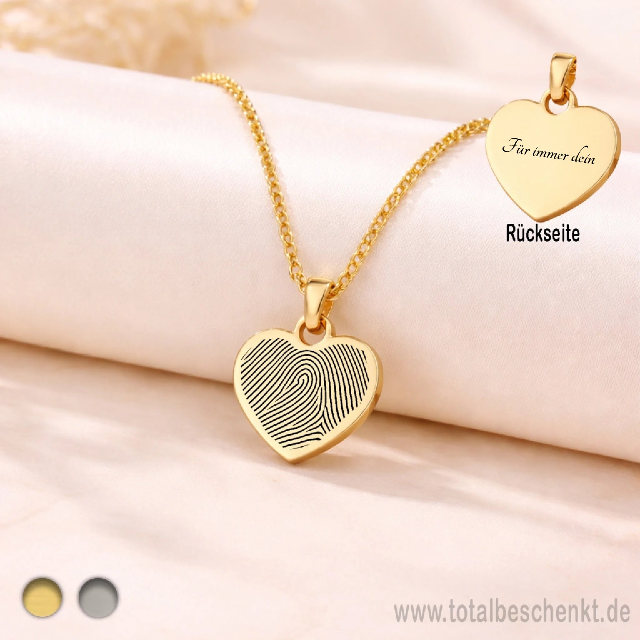 Herzkette Gold mit Fingerabdruck