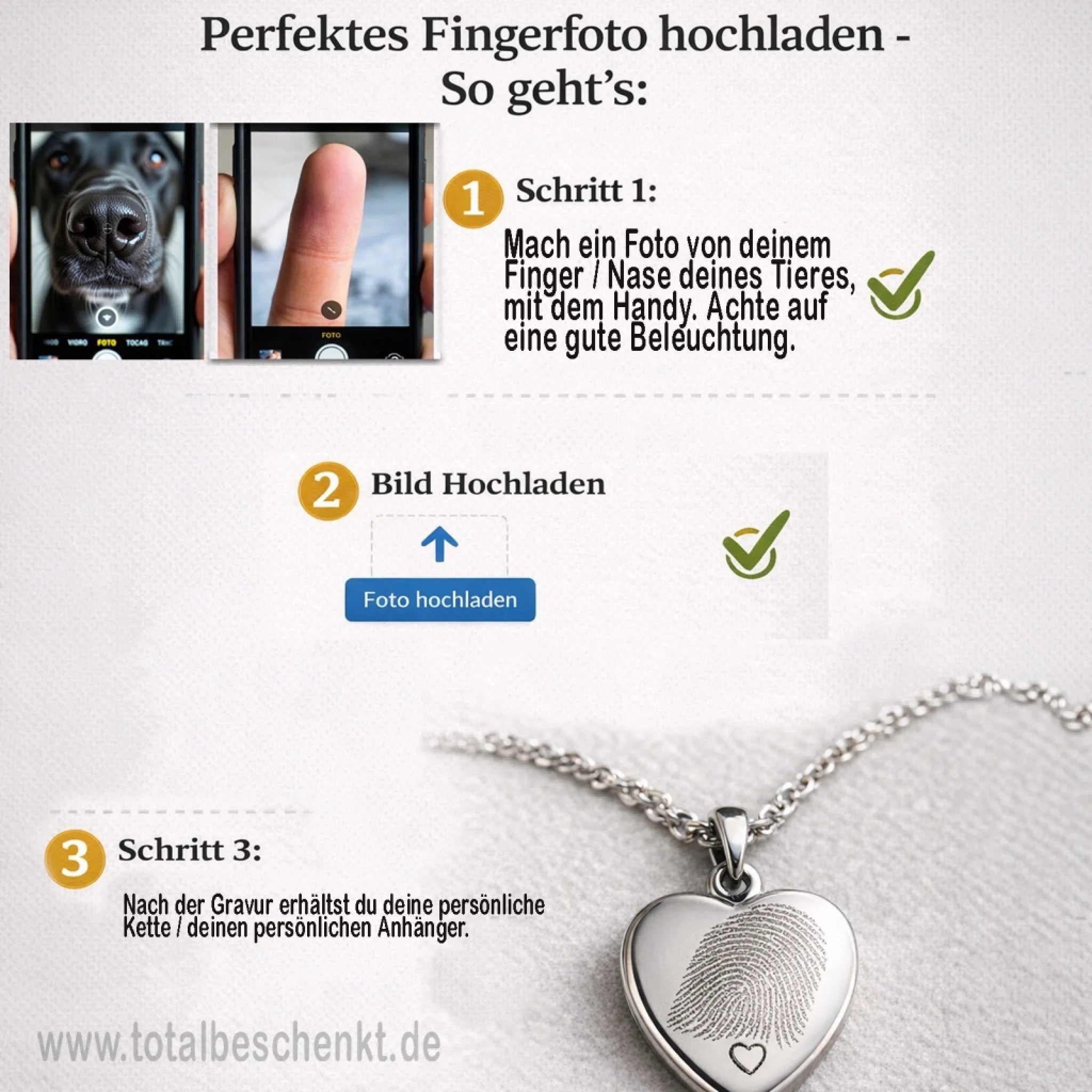 Fingerabdruck richtig Hochladen