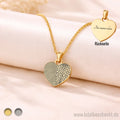 Kette Herz mit Finger und Nasen Gravur Gold