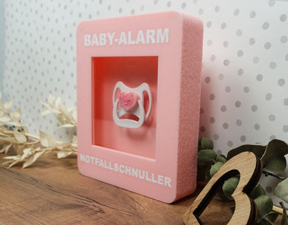 Notfallbox „Baby Alarm“ – Notfallschnuller (Rosa)