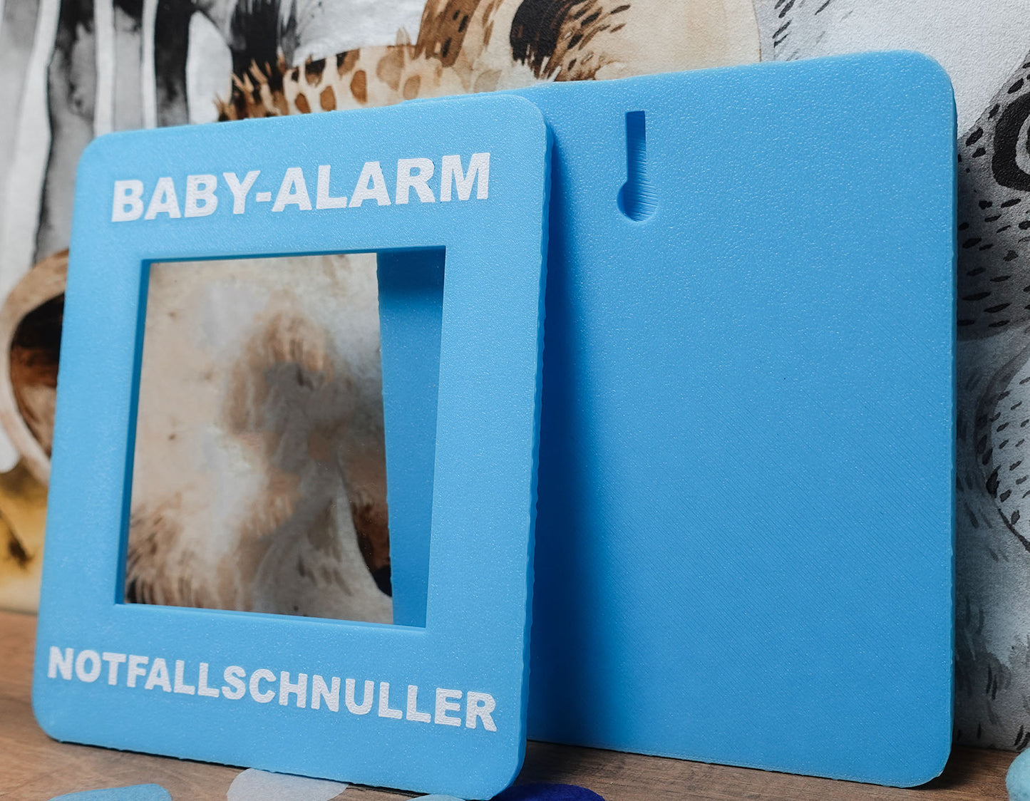 Notfallbox „Baby Alarm“ – Notfallschnuller (Blau)